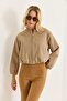 Women's Bomber Jacket with Pockets and Zipper, Mink - 2