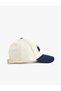 Embroidered Cotton Color Contrast Cap Hat - 2