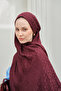Loop Pattern Cotton Ayrobin Jacquard Shawl Women's Dark Burgundy Plum - 6