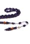Emine Reşvani Kuka Combination Pearlescent Dark Blue Crimped Amber Prayer Beads - 2