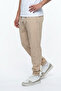 Men's Beige Summer Ultra Thin Parachute Fabric Relaxed Fit Sweatpants with Zipper Pockets and Elastic Cuffs - 6