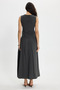 Women's slim fit 100% cotton v-neck anthracite skirt vest set with double pockets - 6
