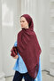Loop Pattern Cotton Ayrobin Jacquard Shawl Women's Dark Burgundy Plum - 2
