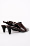 Clover Women's Pointed Toe Gold Buckle Detailed Heeled Shoes B4517