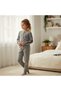 Young Girl Cotton Collar Buttoned Pocketed Gift Gray Color Bottom Top Pajama Set Al507 V2 Bb2447 - 5