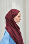 Loop Pattern Cotton Ayrobin Jacquard Shawl Women's Dark Burgundy Plum - 8