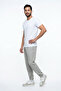 Men's Gray Summer Ultra Thin Parachute Fabric Relaxed Fit Zipper Pocket Elastic Cuffed Sweatpants - 6