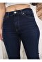 Women's Navy Blue High-Waisted Spanish-Cut Jeans/Pants - 6