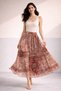 High Waist Bohemian Shawl Patterned Midi Skirt – Flowy Fabric, Elastic Waist, Premium Casual & Stylish Combination - 6