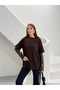 Women's Brown Lace Sleeve Detailed Blouse - 3