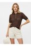 Polo Collar Zipper Detailed Knitwear Blouse Ss26Bz0107 - 6