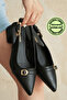 - 5cm Two-Buckle Short Heeled Shoes Tesla Skin Black