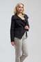Women's Black Single Pocket Metal Zipper Sewn Stitched Jacket - 6