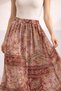 High Waist Bohemian Shawl Patterned Midi Skirt – Flowy Fabric, Elastic Waist, Premium Casual & Stylish Combination - 4