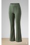 Women's Double Pocket Panama Fabric Spanish Flare Pants - Hem Detailed Elastic Waist Sweatpants - 6
