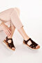 Genuine Leather Wedge Heeled Casual Women's Sandals - 2