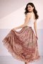 High Waist Bohemian Shawl Patterned Midi Skirt – Flowy Fabric, Elastic Waist, Premium Casual & Stylish Combination - 3
