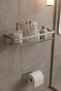 Stainless Steel Satine Inox Adhesive Mounting Bathroom Shelf - Toilet Paper Holder Set - 3