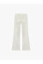 High Waist Spanish Flare Buttoned Jean Trousers - Flare Jeans - 6