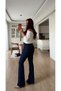 Women's Navy Blue Office-Casual Spanish Paca Women's Jeans Trousers - 2