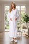 New Season Ecru Summer Full Length Lace Design Short Sleeve Buttoned Maternity Maternity Dressing Gown Nightgown Set