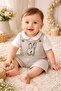 Baby Boy Rabbit Patterned Striped Salopet Jumpsuit – Stylish Summer Outfit - 4