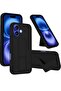 Black Magnetic Car Mount Case for iPhone 16 – Premium Silicone Kickstand with Hand Strap