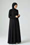Women's Embroidered Front Zippered Hakim Collar Sleeves with Embroidered Collar and Hem, Plus Size Ferace - 2