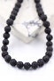 Lava Stone Necklace Natural Stone Strand 8 mm - 5