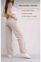 Women's Beige Denim Pants 100% Cotton Full Fit W95 - 3