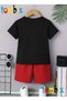 Balance Line Printed T-Shirt Shorts Summer Children's Set - 2