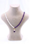 Amethyst Stone Moonstone Citrine Hematite and Pink Quartz Stone Natural Stone Design Necklace 6 mm