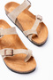Beige Flip Flops Summer Casual Cork Sole Mayari Slippers - 4