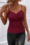 New Season Women's Imported Crepe Blouse with Rope Straps and Cross Detail on the Front - 3