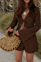 Women's Shorts Set Muslin Fabric Lace-Up Top and Bottom Summer Set - 4