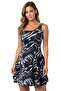 Women's Patterned Dress Swimsuit with Shorts