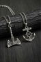 2Pcs Necklace Sailor Anchor and Nordic Axe Design Pendant Fashion Necklace Men's Necklace