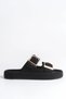 Halat Women's Slippers - 3 cm Anatomical Comfortable Sole Orthopedic Women's Slippers Suede Black - 4