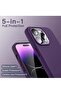 "5-in-1 iPhone 14 Pro Max (6.7-Inch) Deep Purple Silicone Case - With 2 Screen Protectors & 2 Camera - 3