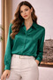Women's Plain Blouse with Accessory - 2