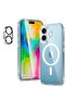 Magnetic Case for iPhone 16, Magsafe Compatible Clear Case with Tempered Glass Screen Protector & Ca