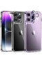 iPhone 14 Pro Max Case, [5 in 1] 1X Clear Case [Not-Yellowing] with 2X Tempered Glass Screen Protect