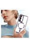Magnetic Clear Case for Galaxy S23 Plus Case,Compatible with MagSafe, Love Heart Design Electroplate - 6