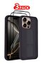 3-Pack Premium PU Leather Case & Screen Protectors for iPhone 16 Pro Max – Shockproof, Anti-Scratch,