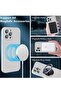 iPhone 14 Pro Max + 2 Pack Tempered Glass Screen Protector Magsafe Case Silicone Phone Case with Mic - 5