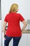 Plus Size Basic T-Shirt with Double Piping Detail at the Collar and Buttons - 7