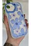 iPhone 16E Case Pastel Blue Daisy Pattern Colorful Silicone Cover with Camera Protection - 3