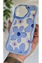 iPhone 16 Promax Case Pastel Blue Daisy Patterned Colorful Silicone Cover with Camera Protection - 4