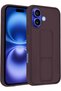 iPhone 16 Plus Maroon Magnetic Car Mount Case – Premium Silicone Multi-Stand Kickstand & Hand Strap - 4