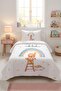 Rainbow Rabbit Starry Children's Pique Set - Cute Nordic Powder Ecru Decorative Bedspread - 2
